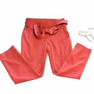 Coral Belted Women's Trousers - Unbranded